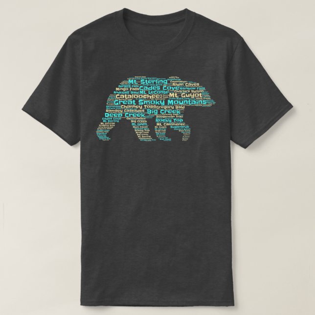 T-shirt Great Smoky Mountains Bear  (Design devant)