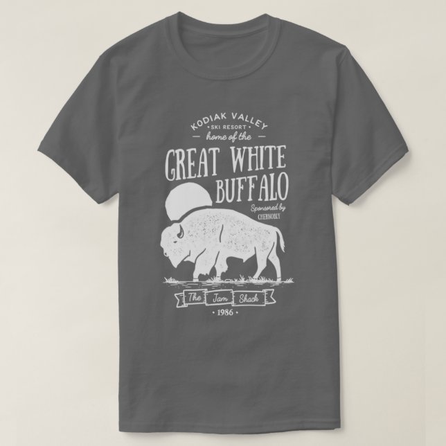 T-shirt Great White Buffalo Kodiak Valley Station de ski (Design devant)
