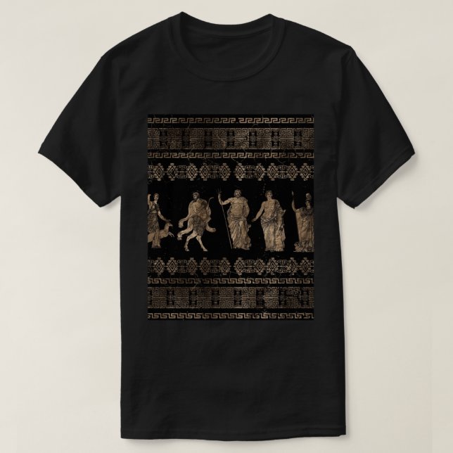 T-shirt Grec Dieties et Meander clé ornement graphique (Design devant)