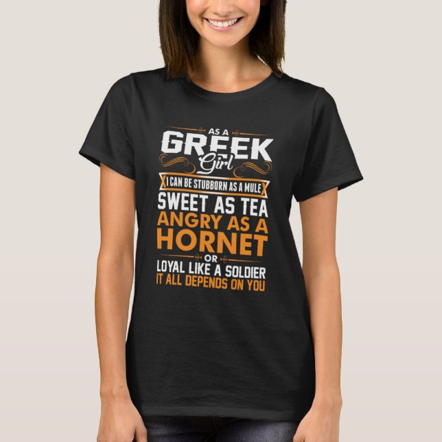 T-shirt Grec Girl Sweet As Tea (Devant)