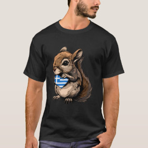T-shirt Grèce Drapeau Coeur écureuil Racines grecques Hell