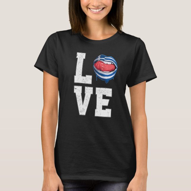 T-shirt Grèce Drapeau Football Fan Amour Grec (Devant)