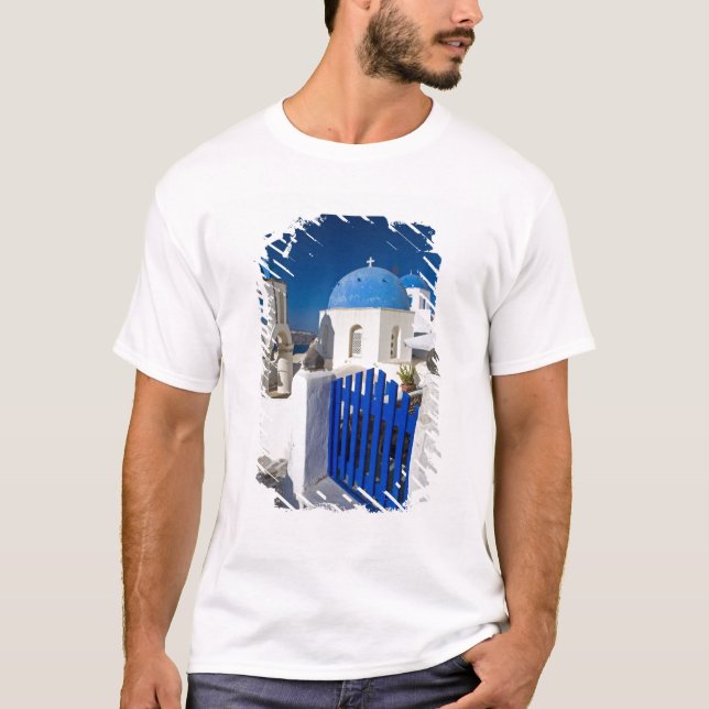 T-shirt Grèce et île grecque de Santorin ville d'Oia 3 (Devant)