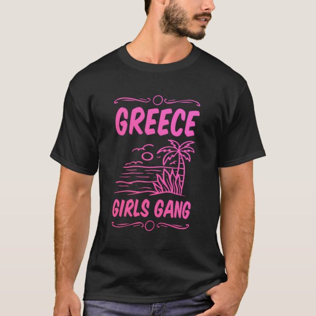 T-shirt Grèce Girls Gang Vacances Tour (Devant)