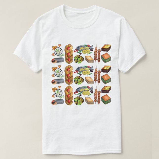 T-shirt Grèce Méditerranéenne Restauration grecque (Design devant)