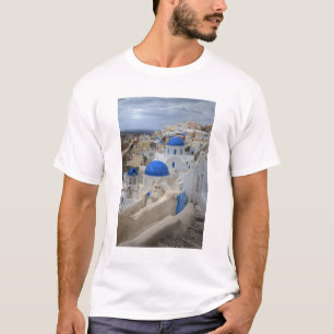 T-shirt Grèce, Santorin. Tour Bell et dômes bleus de 3