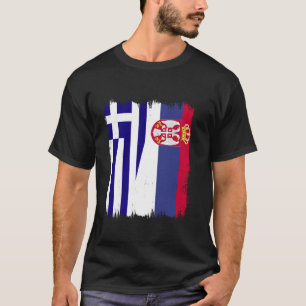 T-shirt Grèce Serbie Demi-drapeau Srbija Racines grecques