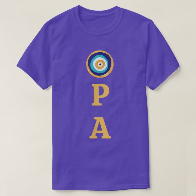 T-shirt Grecque Pride Opa Malédiction oculaire Protection  (Design devant)