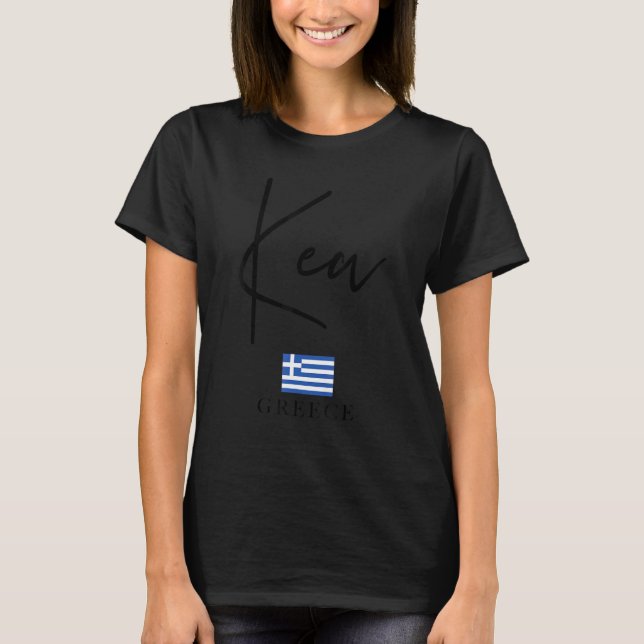 T-shirt Greece Flag Vacation   Island Kea (Devant)