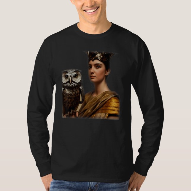 T-shirt Greek Goddess Athena In Intricate Armorplate No He (Devant)