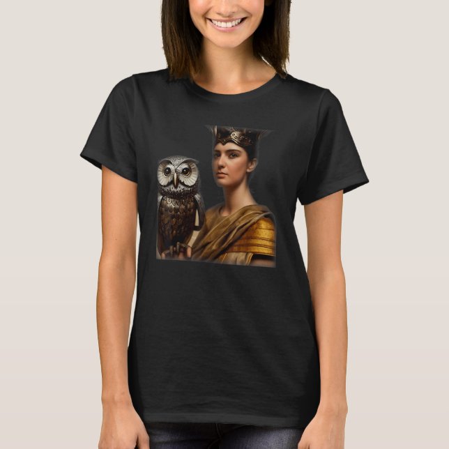T-shirt Greek Goddess Athena In Intricate Armorplate No He (Devant)