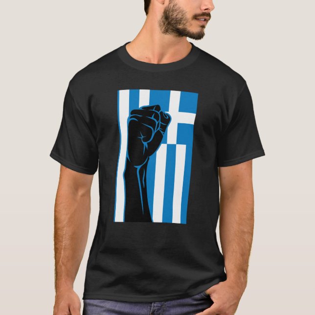 T-shirt Greek Key Greek Pride OPA Hellas Greece Greek Flag (Devant)