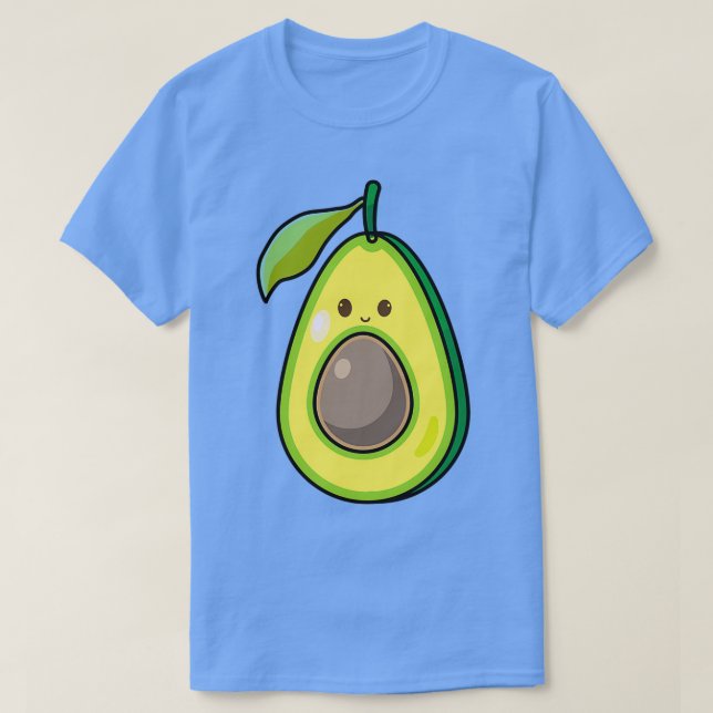 T-shirt Green Avocado Cute (Design devant)