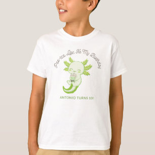 T-shirt Green Axolotl Anniversaire de enfant Party Boba Te