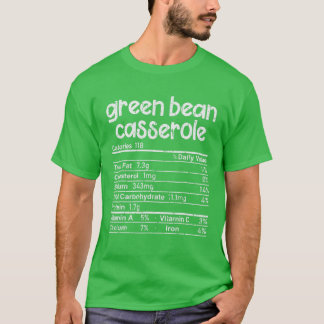T-shirt Green Bean Casserole Food Nutrition Facts Family M