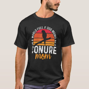T-shirt Green Chek Conure Maman Retro Parrot Vintage Oisea