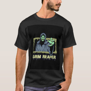 T-shirt Green Éffrayant Illustration Creative Grim Reaper