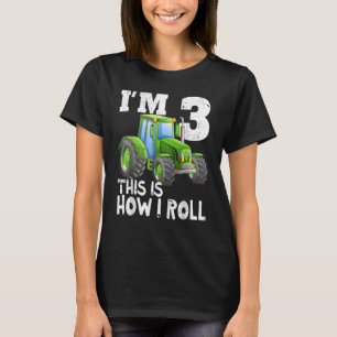 T-shirt Green Farm Tracteur 3ème fête d'anniversaire 3 ans