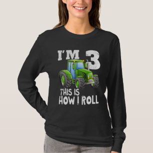 T-shirt Green Farm Tracteur 3ème fête d'anniversaire 3 ans