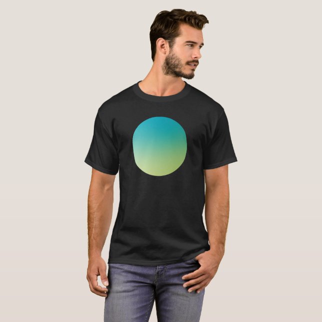 T-shirt Green Gradient Circle Vignette Abstract Design (Devant entier)