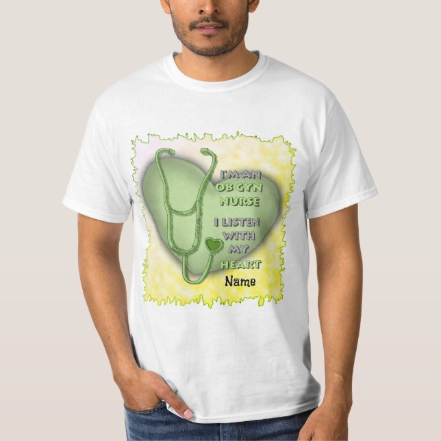 T-shirt Green Heart ObGyn Nurse (Devant)