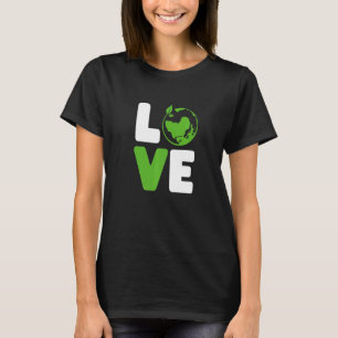 T-shirt Green Love Love The Earth World Love Man Women