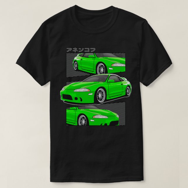 T-shirt Green Mitsubishi Eclipse 2g (Design devant)