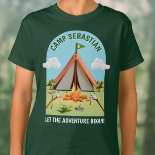 T-shirt Green Outdoors Adventure Camping Fête d'anniversai