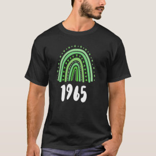 T-shirt Green Rainbow Année De Naissance 1965 Anniversaire