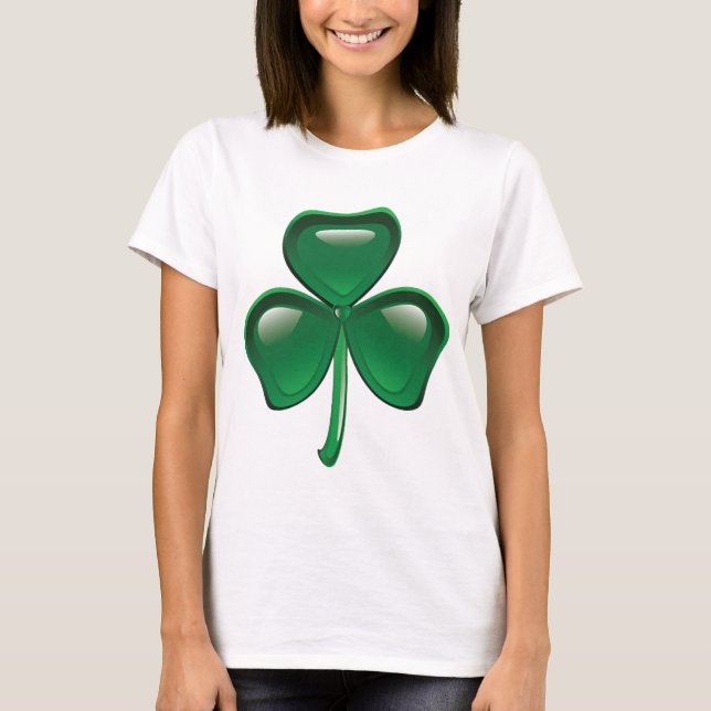 T-shirt Green Shamrock Three-Leaf Clover (Devant)