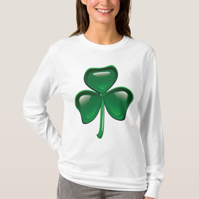T-shirt Green Shamrock Three-Leaf Clover (Devant)