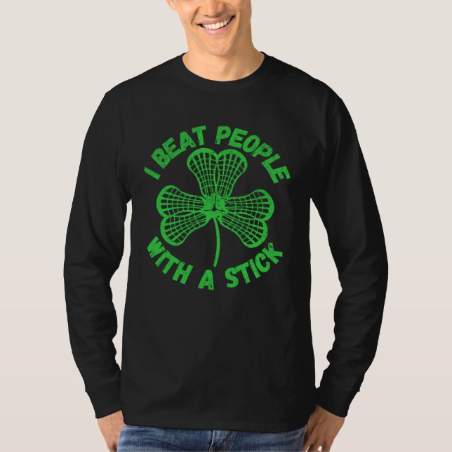 T-shirt Green St Patrick s Day Lacrosse Sticks (Devant)