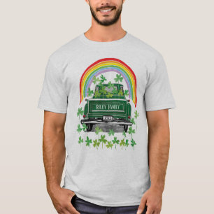 T-shirt Green Vintage Truck Shamrock Rainbow