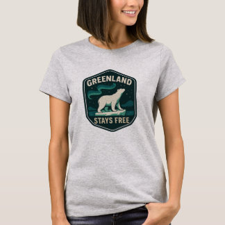 T-shirt GREENLAND STAYS FREE Badge