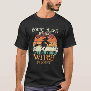 T-shirt Greffier De Jour Sorcière De Nuit Halloween