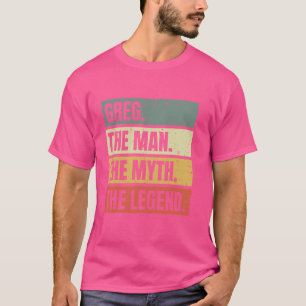 T-shirt Greg Man Myth Légende Citation Retro Funny Meilleu