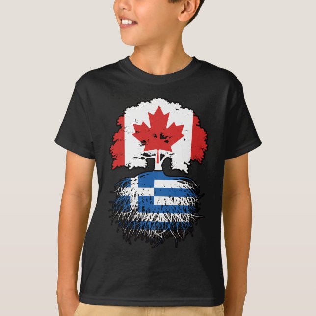 T-shirt Grégation Grégoire canadienne Canada Tree Roots Fl (Devant)