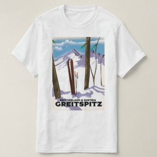 T-shirt Greitspitz Suisse & Autriche Affiche de ski