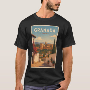 T-shirt Grenade Espagne Alhambra Illustration Art de voyag