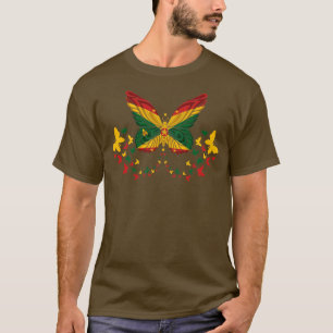 T-shirt Grenade Grenade Grenadien Drapeau Papillons