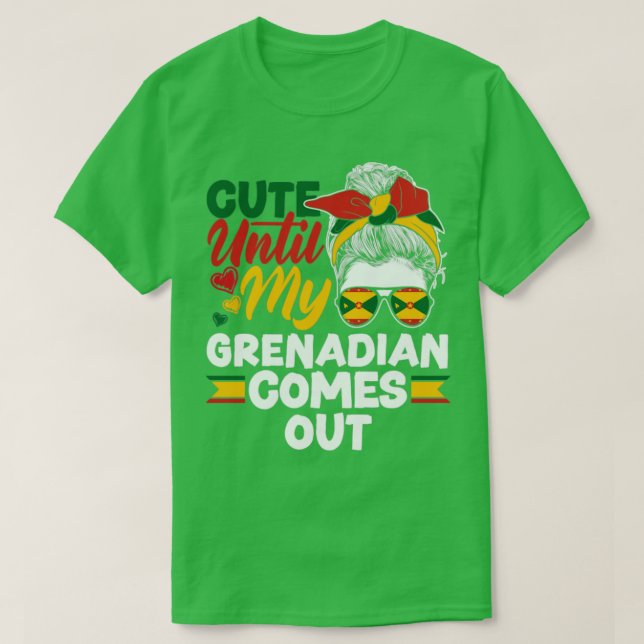 T-shirt Grenade grenadian Flag Cute Until My Grenadian Com (Design devant)
