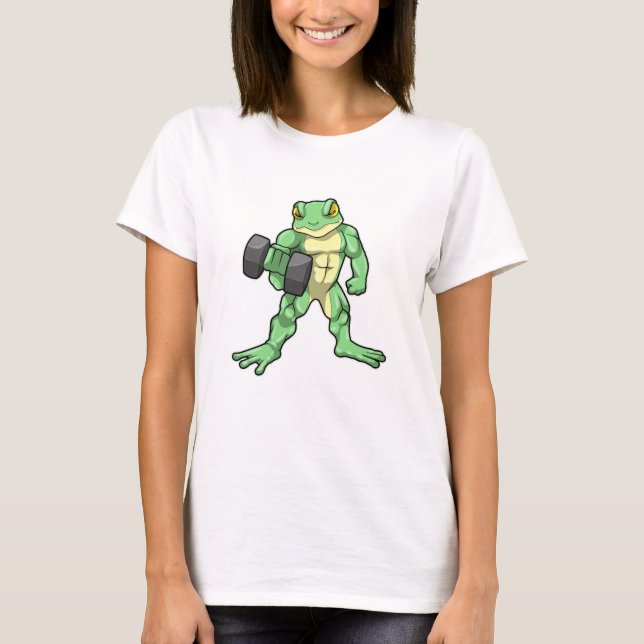T-shirt Grenouille à Bodybuilding avec Dumbbell (Devant)