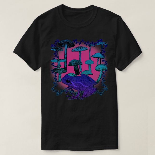 T-shirt Grenouille à champignons psychédélique Trippy Colo (Design devant)
