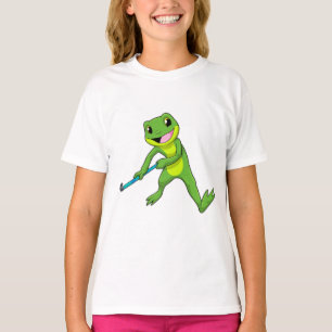 T-shirt Grenouille à Hockey avec chauve-souris de hockey