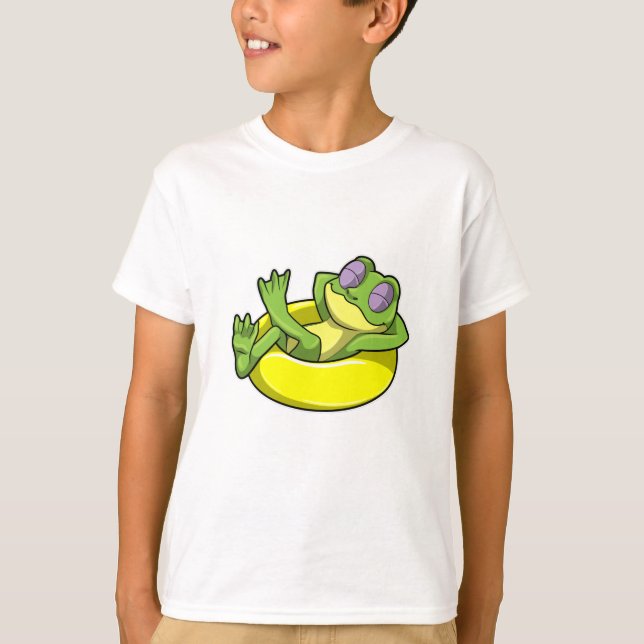T-shirt Grenouille à la natation avec anneau de natation (Devant)