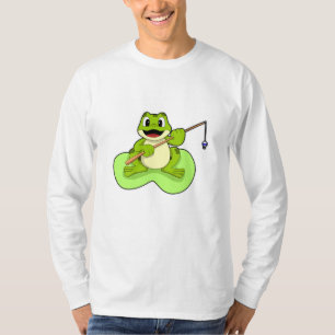 T-shirt Grenouille à la pêche avec canne à pêche