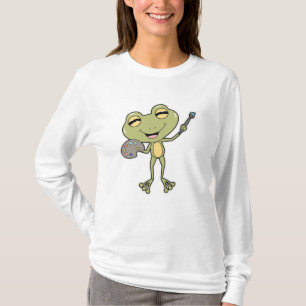 T-shirt Grenouille à la peinture avec pinceau et peinture