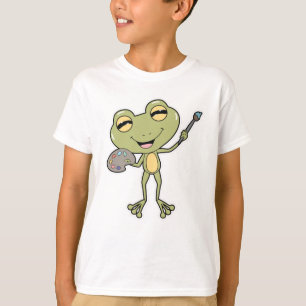 T-shirt Grenouille à la peinture avec pinceau et peinture