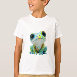 T-shirt Grenouille arboricole peinture éclaboussée bleu et