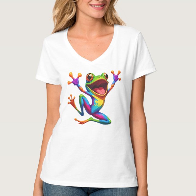 T-shirt Grenouille Arc-en-Ciel  (Devant)